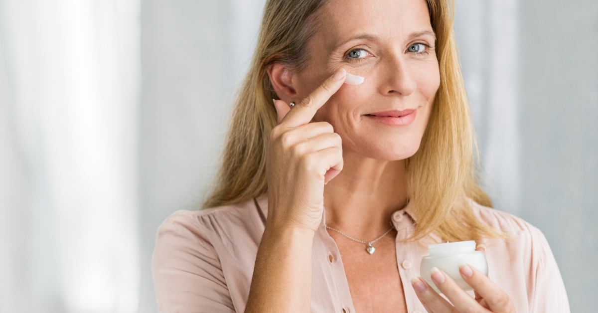 GHK-Cu Copper Peptide Anti-Aging Cream on Woman
