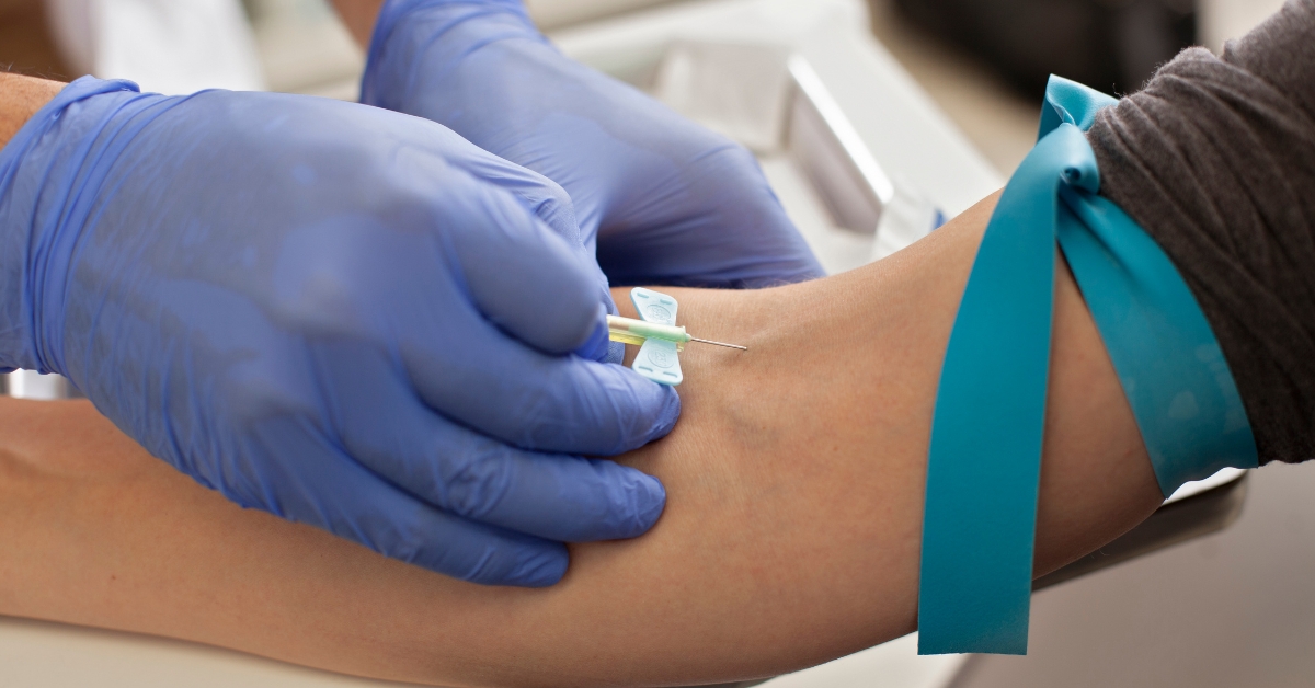 Person getting blood drawn for lab testing before starting TRT