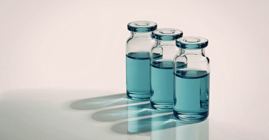vial of Retatrutide on a clean medical background representing emerging peptide therapy research
