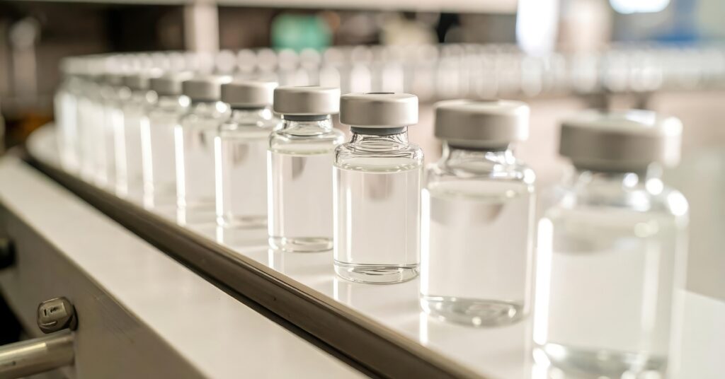 Multiple vials of injectable testosterone used in testosterone replacement therapy.